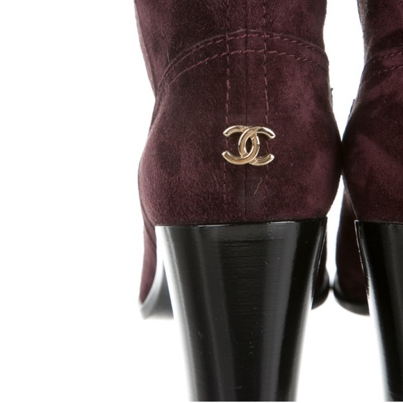 Chanel Suede Cap-Toe Boots Sz 40.5 - Picture 8 of 12
